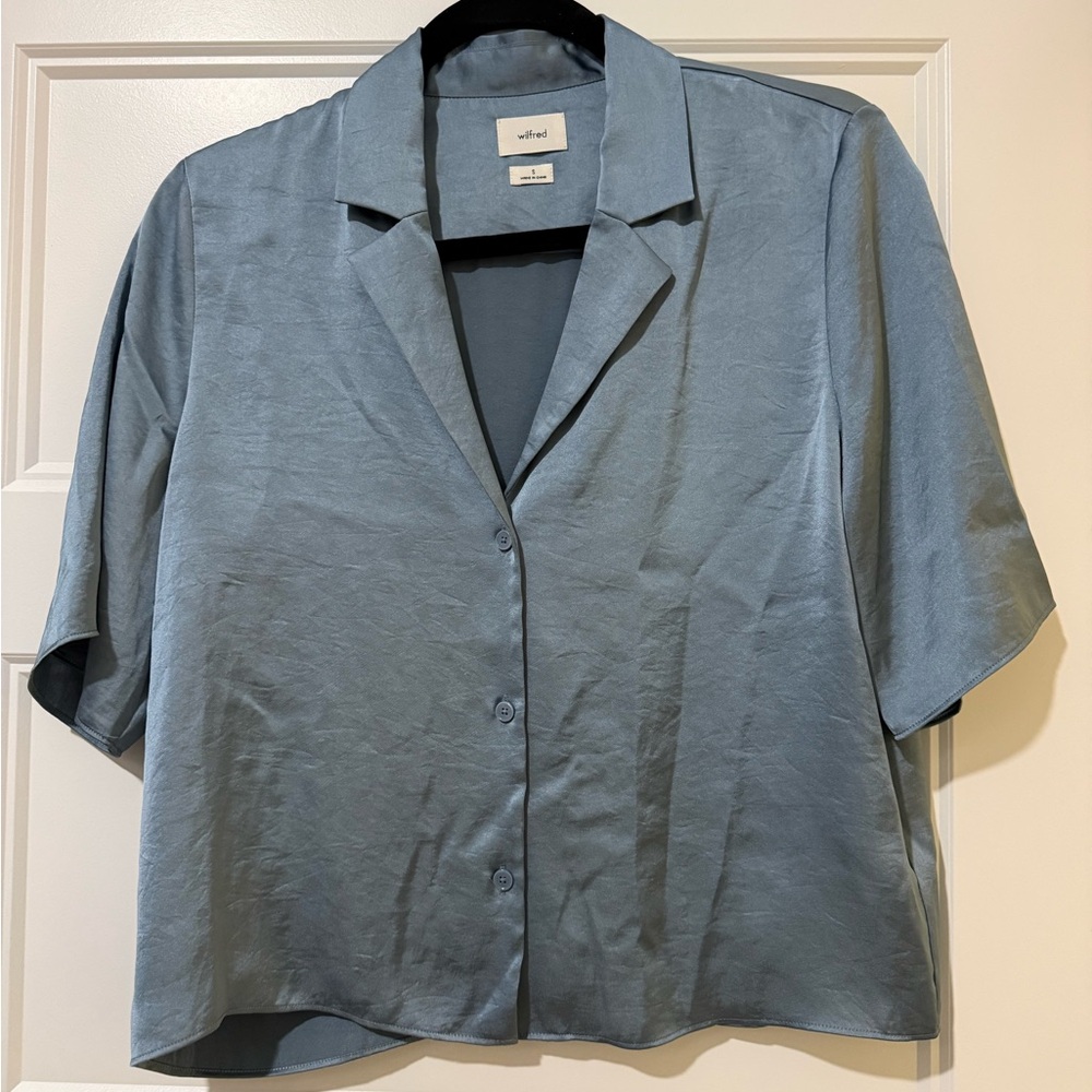 Wilfred Slate Blue Collared Blouse